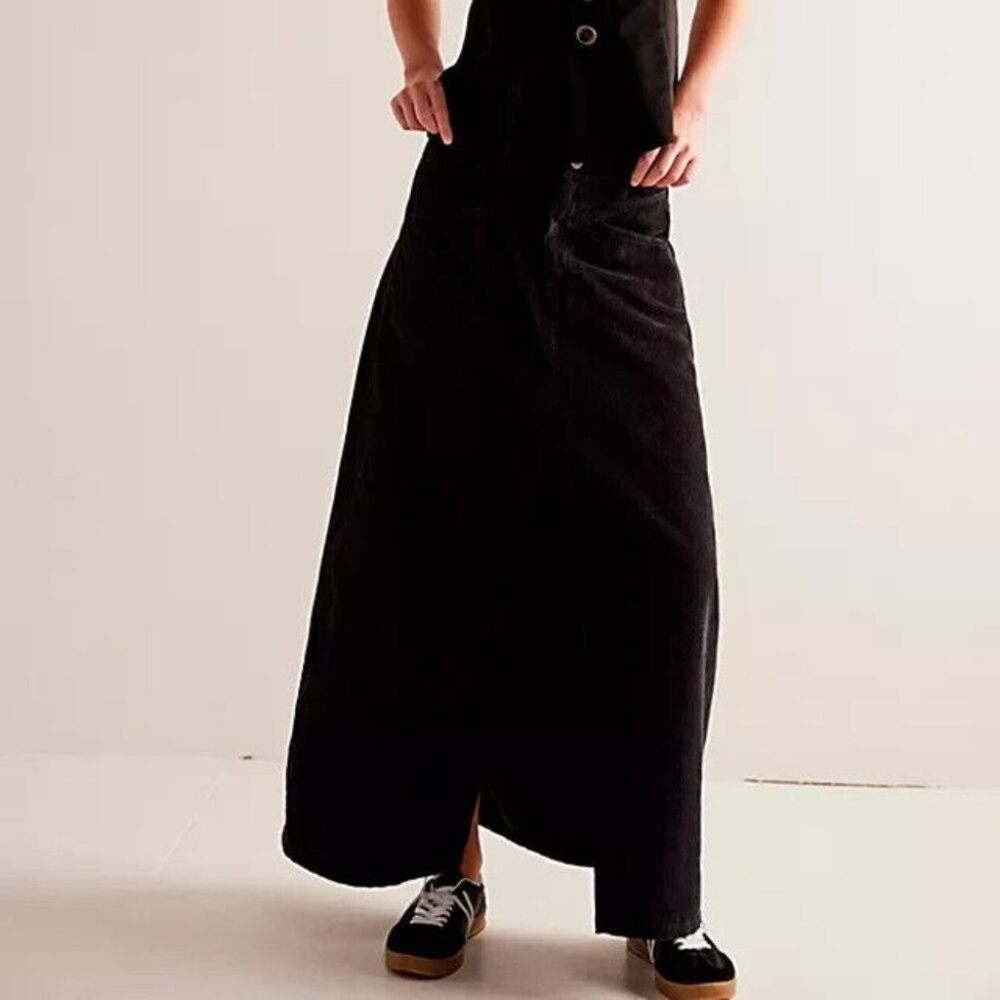 Free People Black Maxi Skirt